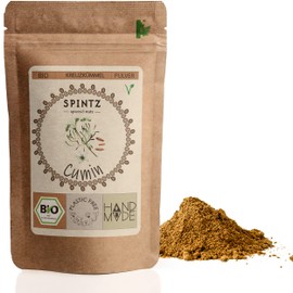 SPINTZ Organic Cumin Ground - Cumin Powder in Premium Quality - Powder from Kumin Grains - 100% Natural - Organic Cultivation - Vegan - Ideal for Cooking | Plastic-Free Packaging (500 g)