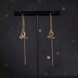 Gold Star Sign Rhinestone Drop Earrings – Capricorn (22nd December - 19th January) - Zodiac Constellation Horoscope Celestial Astrology Jewellery - Women Men Gift