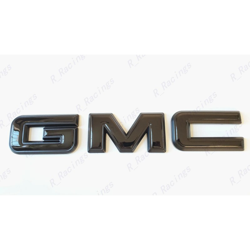 Auto Front Rear Gloss Black IN Emblem Overlay 2019-2025 GMC