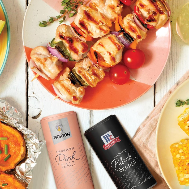 Morton Himalayan Pink Salt (4 oz) & McCormick Ground Pepper