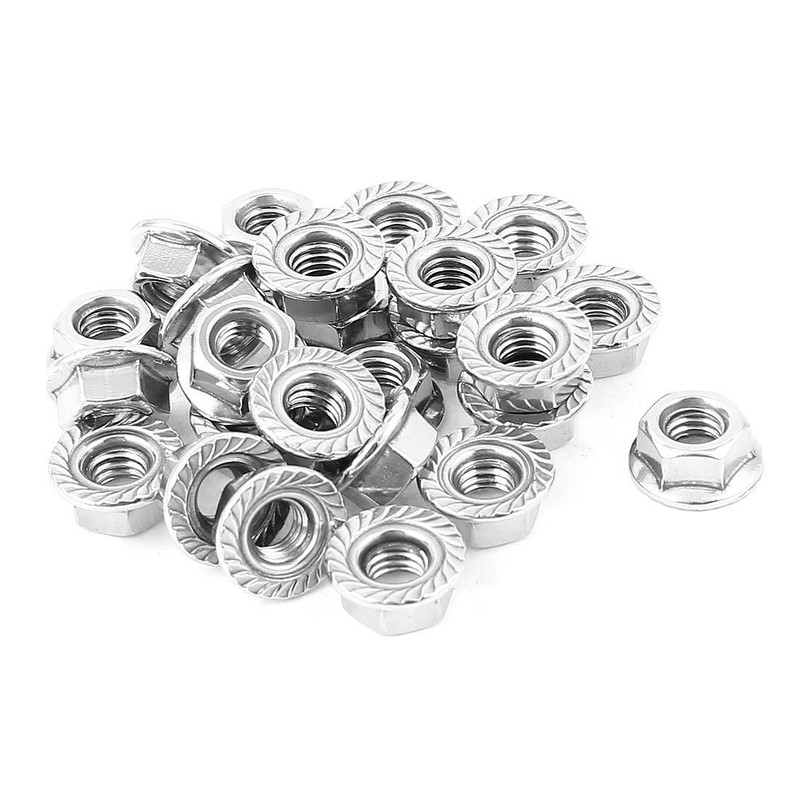 M8 x 1.25mm Serrated Flange Hex Lock Nuts, SpzcdZa 25pcs
