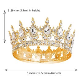 Queen Crown Rhinestone Wedding Crowns and Tiaras for Women Costume Party Hair Accessories with Crystal Accents