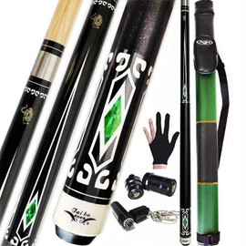 Tai ba cues 2-Piece Pool cue Stick + Hard Case, 13mm Tip, 58", Hardwood Canadian Maple Professional Billiard Pool Cue Stick 18,19,20,21,22 Oz Pool Stick (Selectable)-Blue, Black, Red, Gray, Green