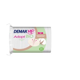 Demak'Up Adapt Organic Cotton Pads for Make-Up Removal - Face and Eyes - 100% Natural Organic and Unbleached Cotton Fibres - GOTS Certified - 50 Cotton