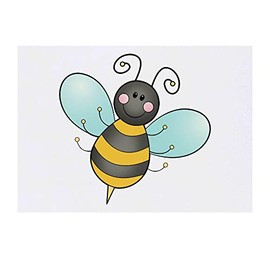 'Happy Bumble Bee' Temporary Tattoo - Water Resistant, Skin-Safe, Non-Toxic Transfer (TO00059173)