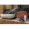 BUCKLESTONE - Leather laundry bag/shaving bag - Durham, light brown,