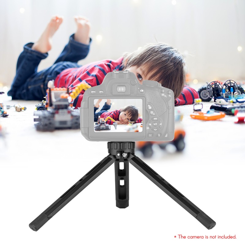 Desktop Metal Tripod Stand 1/4 inch Screw 4 Levels Adjustable