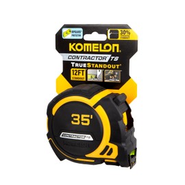 Komelon 35-Ft Contractor TS Wide blade Tape Measure with Backside Printing, Manual Lock, Long Standout (93435)
