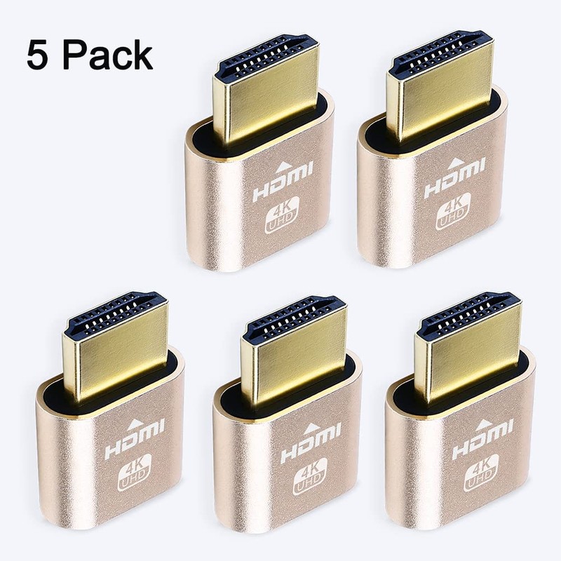 DTECH 4K HDMI Dummy Plug Display Emulator Headless Ghost Adapter