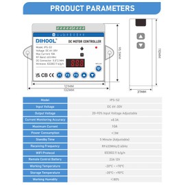 DIHOOL Electric Linear Actuator Controller with Current Limit, WiFi and Timer, Smart eWeLink Control, Remote Wireless 12V 24V DC Motor Controller, Rebound When Obstacles Protection, Load Safety