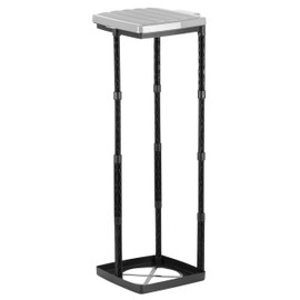 Grizzly Bin Bag Stand, up to 120L, Bin Bag Holder Adjustable to 3 Heights, Waste bin with Coloured Lid, Yellow Bag Stand with Clamp Ring Made in Germany