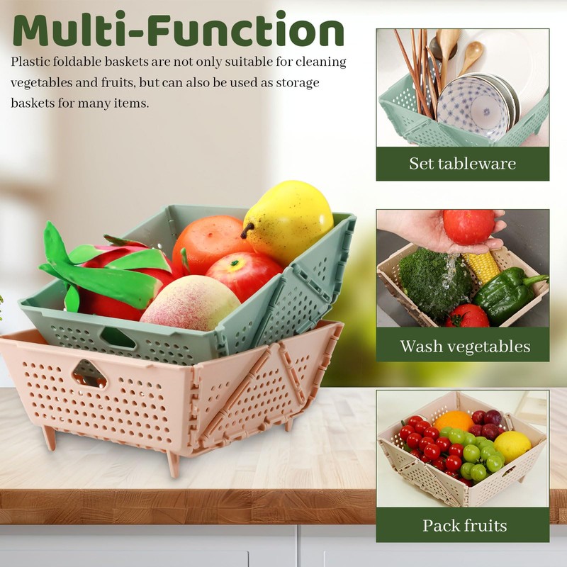 Collapsible Colanders and Strainers Plastic Collapsible Food Strainer for Kitchen