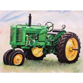 Acudotr Tractor Diamond Painting Kits for Adults, 5D DIY Diamond Art Kits for Beginners, Full Drill Diamond Painting Kits for Home Wall Decor, 12x12 Inch