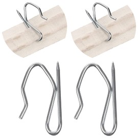 HOMMAKR Heavy Duty Zinc Metal Drapery Pin Hooks Pack of 50 Curtain Pin Hooks for Pencil Pleat Curtains, Silver