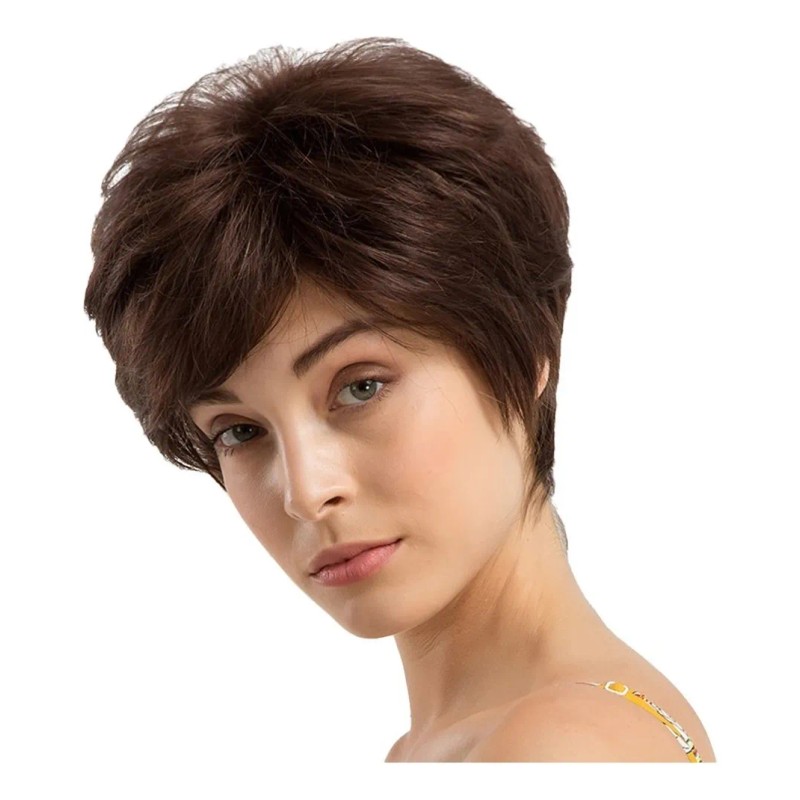 Peluca De Corte Pixie De Pelo Corto Natural De Cabello