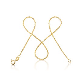 modabilé Curb Chain Women's Necklace Gold-Plated 925 Sterling Silver (35-60 cm, 1.3 mm Wide) Gold Chain without Pendant, Delicate Golden Chain 925 for Women + Case, Gold-Plated Chains, Made in Europe, Gold-Plated Silver, Yellow