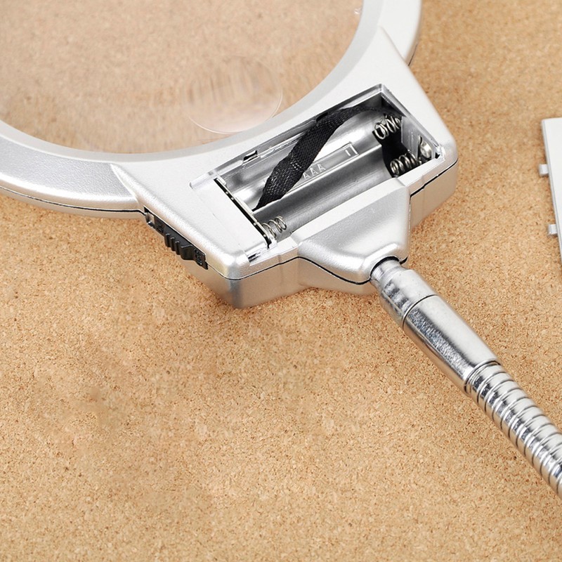 Flexible Hands Free Magnifying Glass Desk Lamp Bright LED Lighted