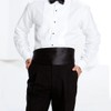 QEXUJOW Cummerbunde Mens Adjustable Satin Belly Belt Black Formal