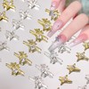 30Pcs Gold Silver Star Nail Charms - 3D Stars Nail