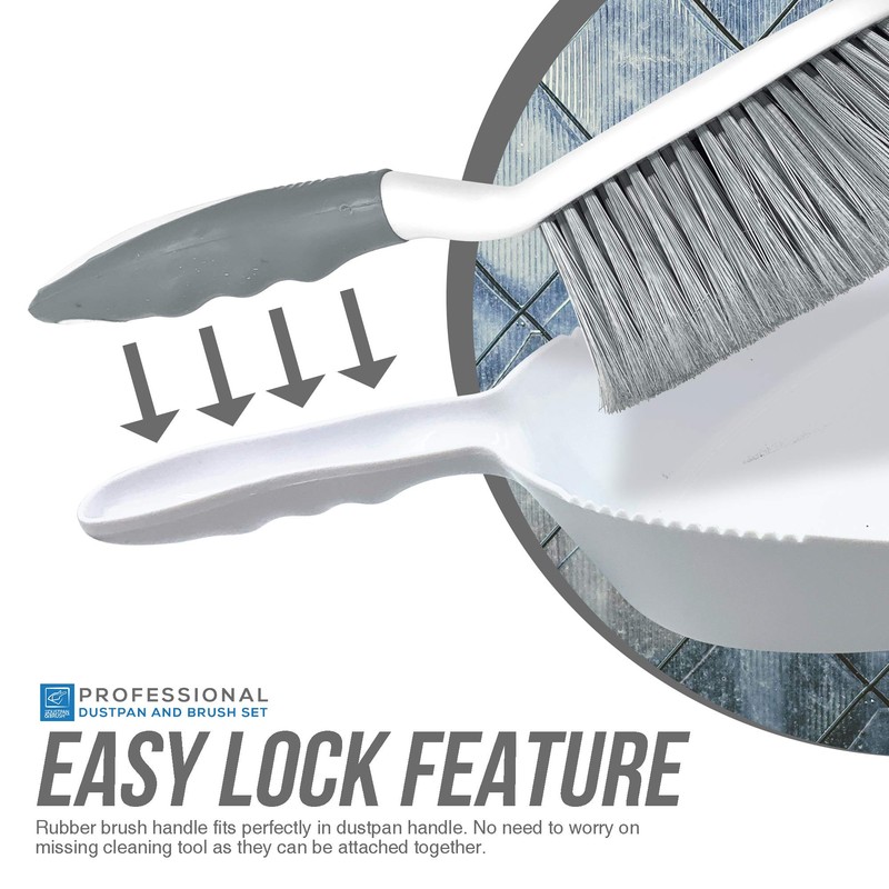 Dustpan and Brush Set , Choose Your Colour (Grey)