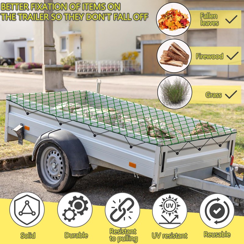 LINSOCLE Trailer Net, 1.5 x 2.2 m, Load Securing Net,