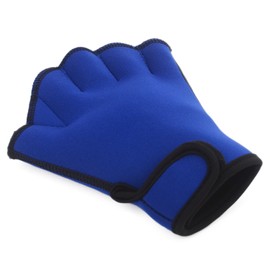 (Medium, Blue) - MioCloth Swim Gloves Aquatic Fitness Water Resistance Aqua Fit Workout Fitness Gear Webbed Training Gloves