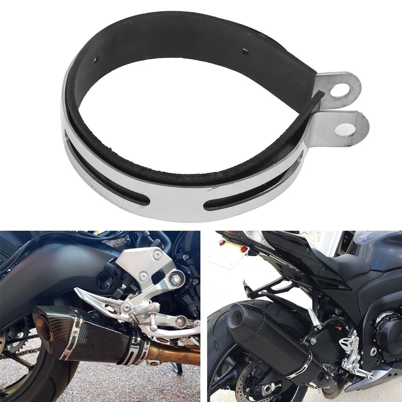 Akozon Exhaust Clamp Exhaust Pipe Clamp Fixed Ring Universal Stainless