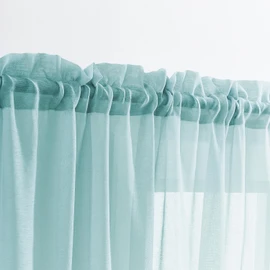 MYSTIC-HOME Sheer Curtains 84 Inches Long, Rod Pocket Sheer Drapes for Living Room, Bedroom, 2 Panels, 52"x84", Semi Crinkle Voile Window Treatments for Yard, Patio, Villa, Parlor, Grey Teal