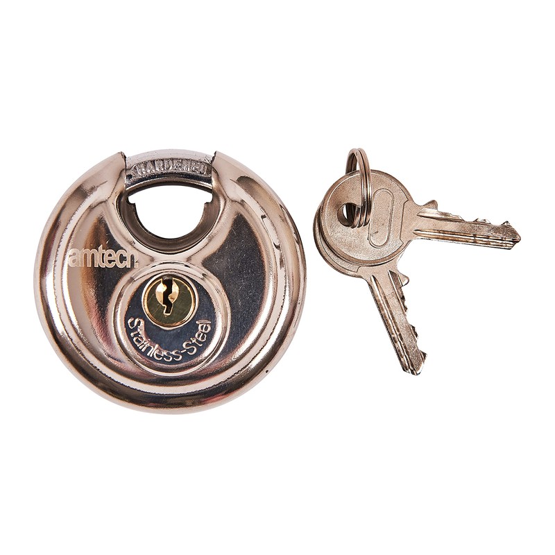 Amtech W4150 60mm Disc Padlock, Heavy Duty and Corrosion Resistant