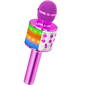 Ankuka Bluetooth Karaoke Microphone, Wireless Microphone with Built-in Speakers, Handheld Karaoke Mic for Vocals and Recording, Home Party, Compatible with Android / iOS / PC