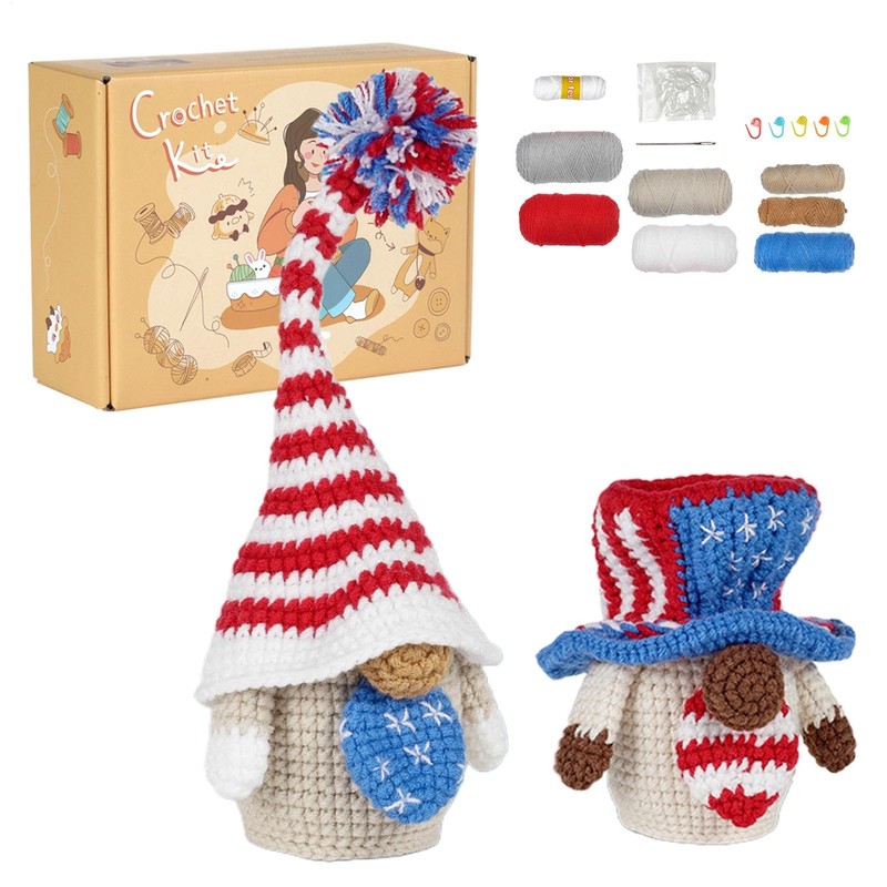 Crochet Kit for Beginners, Gnome Knitting Crochet Kit Step-by-Step Starter