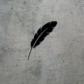 Decal Stickers of Feather 5 (Black) (Set of 2) Luxury Weatherproof Vinyl Decal Stickers for Laptop Desktop Smartphone Car Dirt Bike Wall Room Mason Jar Bathtub Door Skateboard -ANDstic814593BL040522