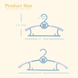 JSF Adjustable Baby Hangers, 20pcs Toddler Kids Child Nursery Closet Hangers - Non-Slip, Extendable, Ideal for Newborn Clothes (Colourful Bear Design)