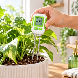 6-in-1 Digital Soil Tester for Plant Care – Backlit LCD Meter for pH, Moisture, Temperature, Humidity, Light & Fertility