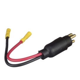 Seachoice 13751 Trolling Motor Plug – Straight Male, Motor Side – 6-inch Lead Wires