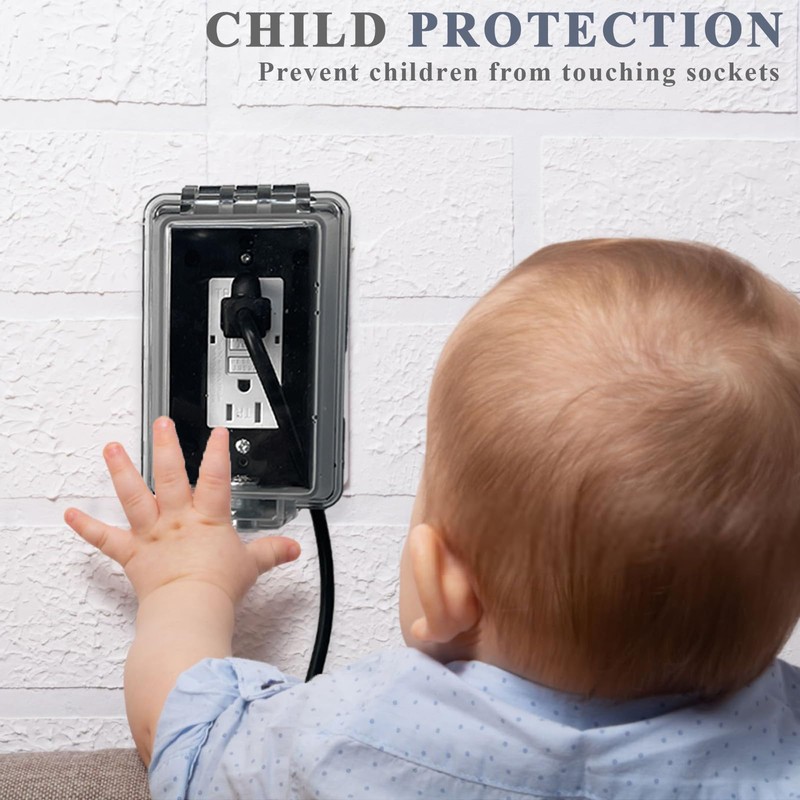 Baby Safety Dual Outlet Cover Box-Key Lock for Much Better