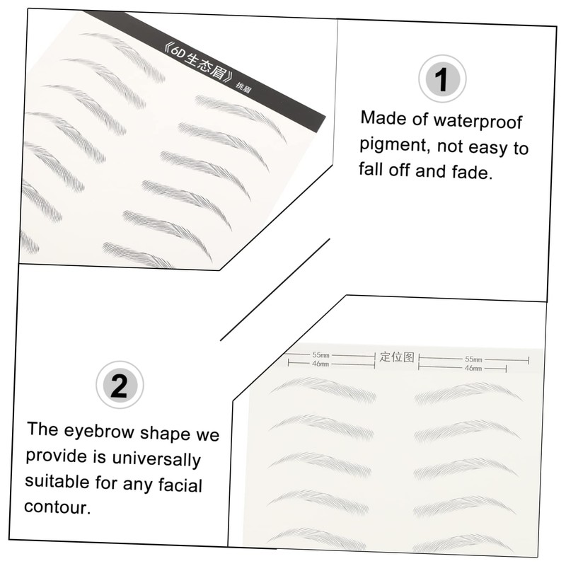 WOONEKY Professional -like Eyebrow Stickers 18pcs Waterproof False Brows for