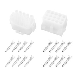 The Lord of the Tools 2 Set Automotive Cable Connector 15 Pin Connector Plastic Male Female Connector Metal Male Female Terminal for Different Automotive Cable Connection 14-20 AWG Wire