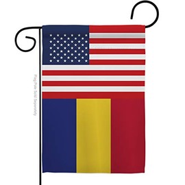 Nationality Romania US Friendship Garden Flag Regional Nation International World Country Particular Area Small Decorative Gift Yard House Banner Double-Sided Made in USA 13 X 18.5