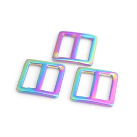 FUYEJIA Rainbow Strap Buckle Rectangular Center Bar Slide Buckle Purse Strap Adjuster Handbag Webbing Hardware for 3/4 inch 10pcs…