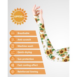 Aymolas Gardening Sleeves for Women Farm Cooling Sun Protection Thorn Proof Arm Sleeves to Cover Arms for Garden Sports