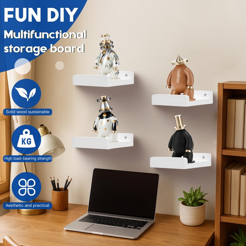 Small Wall Shelf,Small Floating Shelves for Wall,Mini Plants Shelf Wood