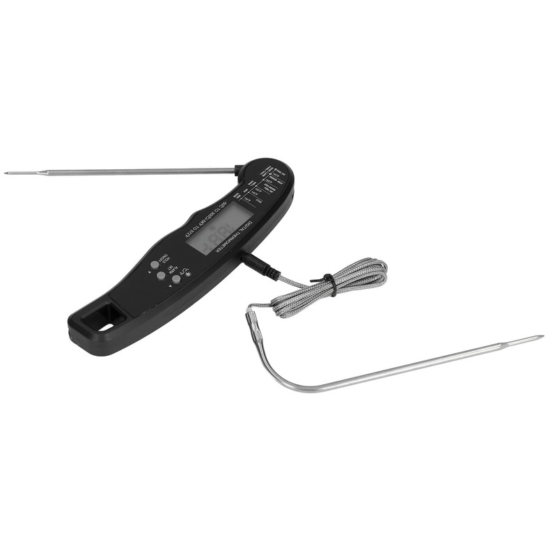Barbecue Thermometer Double Probe Head LCD Display Easy to Store