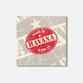 Unbranded Made In Havana Grunge Travel 4'' X 4'' Square Wooden Coaster