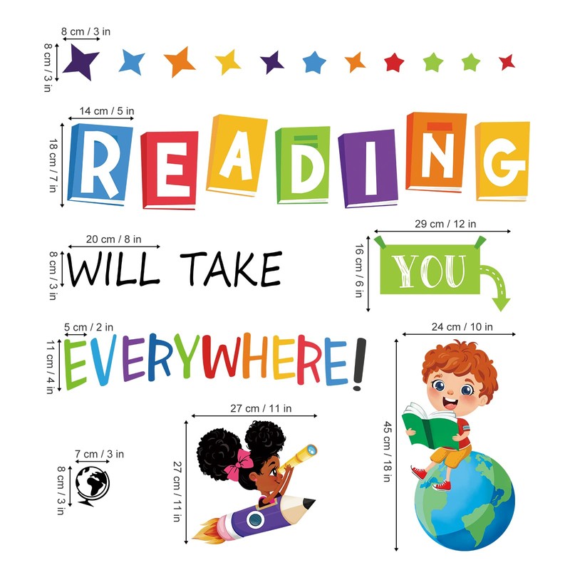 decalmile Reading Corner Wall Decals Educational Reading Will Take You