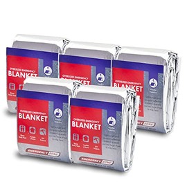 Emergency Zone 71x142 Inch Oversized Emergency Blanket, Reflective Thermal Blanket. 5 Pack
