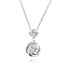 KIMIEVOL Women's Necklace, Zirconia, Rose Motif, 925 Silver, Jewelry, Gift