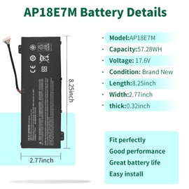 DMKAOLLK AP18E7M AP18E8M Battery for Acer Predator Helios 300 PH315-52 PH315-53 PH317-53 Predator Triton 300 PT315-51 Nitro 5 AN517-52 AN517-51 AN515-54 AN515-43 Nitro 7 AN715-51 Aspire 7 A715-74G