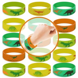 20 pc (K) Dinosaur 1 Party Favors Wristband/Size Adult and Kids. (Dino 1, Kids)