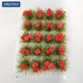 Haivvood 2 Colours 40 pcs Realistic Flower Cluster Grass Tufts Miniature Flower Diorama Diorama mats tuft Static for Crafts Models Train Modeling Stuff Foliage mat Scenery